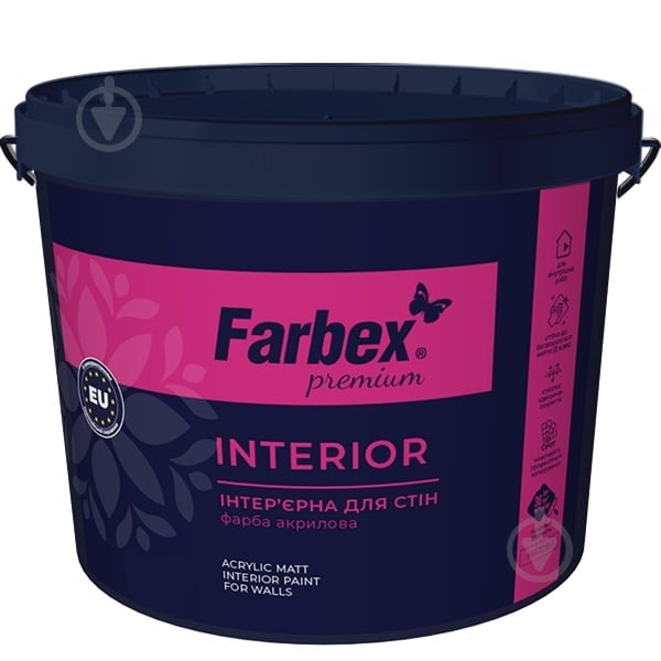 Краска акриловая Farbex Interior база С мат база под тонировку 3,6 кг - фото 1