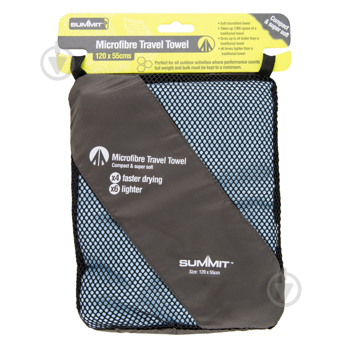 Полотенце Microfibre Trekking Towel 55x120 см голубой Summit - фото 2 Полотенце Microfibre Trekking Towel 55x120 см голубой Summit - фото 2