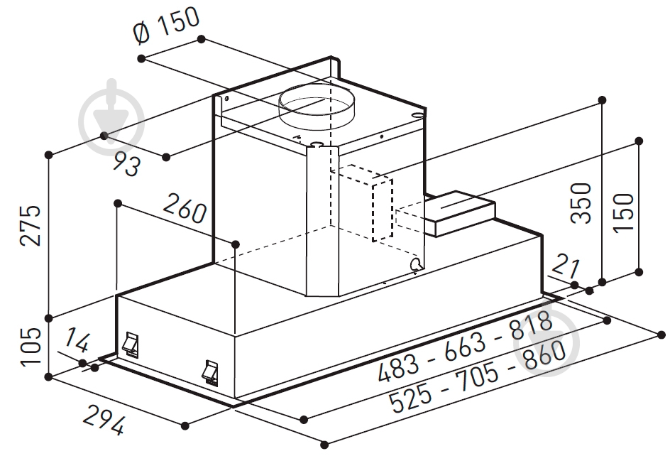 Вытяжка Zirtal CT-STYLE 90 WH - фото 6