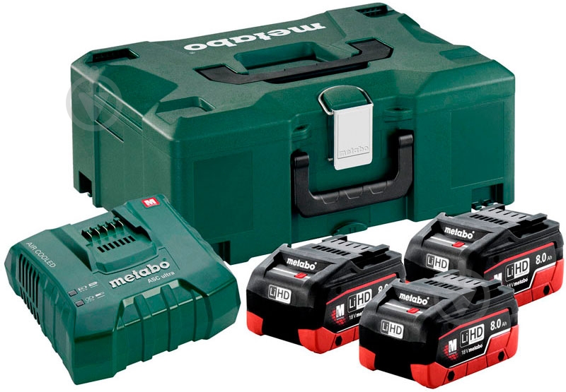 Зарядное устройство Metabo Basic-Set 3 x LiHD 8,0 А-час + ASC Ultra + Metaloc 685134000 - фото 1 Зарядное устройство Metabo Basic-Set 3 x LiHD 8,0 А-час + ASC Ultra + Metaloc 685134000 - фото 1
