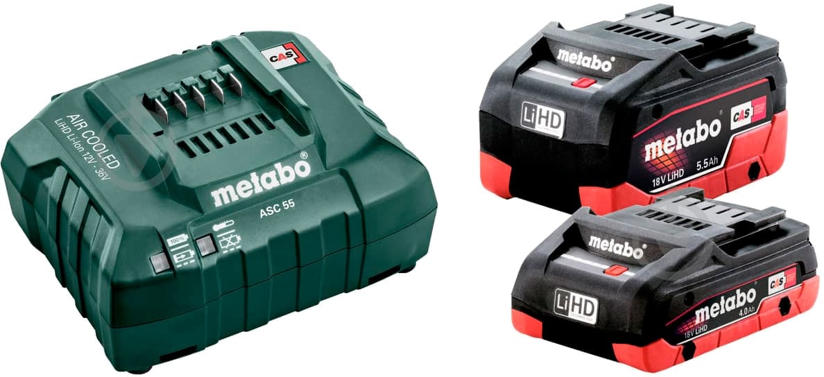 Зарядное устройство Metabo 1 x 5.5 Ач + 1 x 4.0 Ач 18v LiHD 685160000 - фото 1 Зарядное устройство Metabo 1 x 5.5 Ач + 1 x 4.0 Ач 18v LiHD 685160000 - фото 1