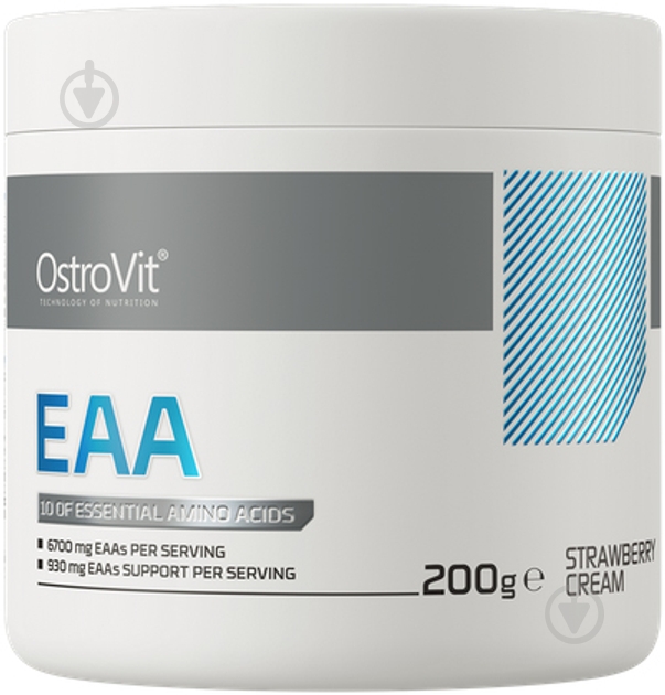 Аминокислотная смесь Ostrovit EAA клубничный 200 г 20 порц. - фото 1