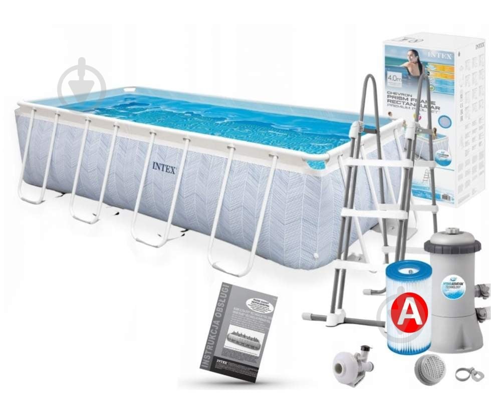 Басейн каркасний Intex Chevron Prism Frame 6836 л 26780 - фото 1 Басейн каркасний Intex Chevron Prism Frame 6836 л 26780 - фото 1
