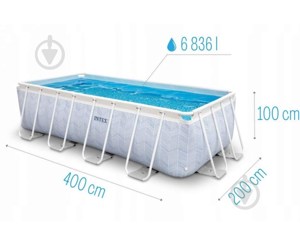 Басейн каркасний Intex Chevron Prism Frame 6836 л 26780 - фото 6 Басейн каркасний Intex Chevron Prism Frame 6836 л 26780 - фото 6