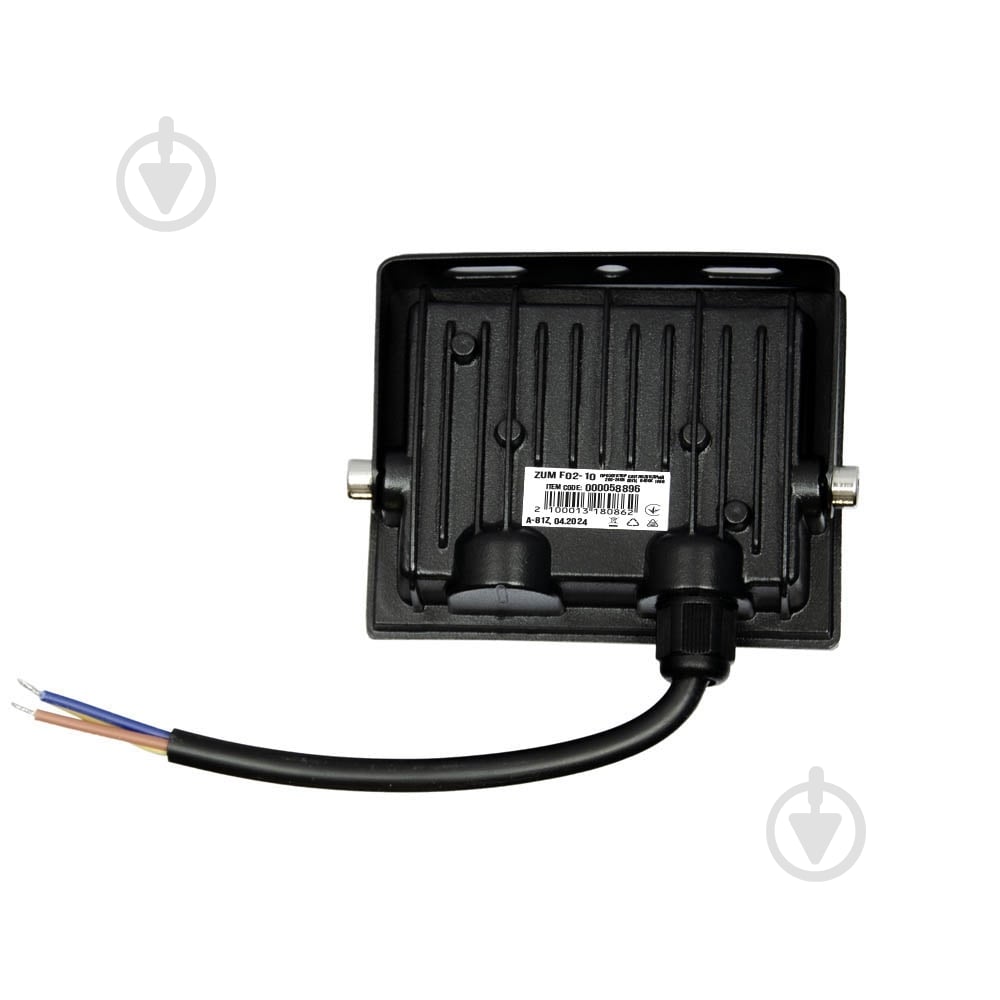 Прожектор світлодіодний ZUM F02-10 10 Вт IP65 чорний 58896 - фото 2 Прожектор світлодіодний ZUM F02-10 10 Вт IP65 чорний 58896 - фото 2