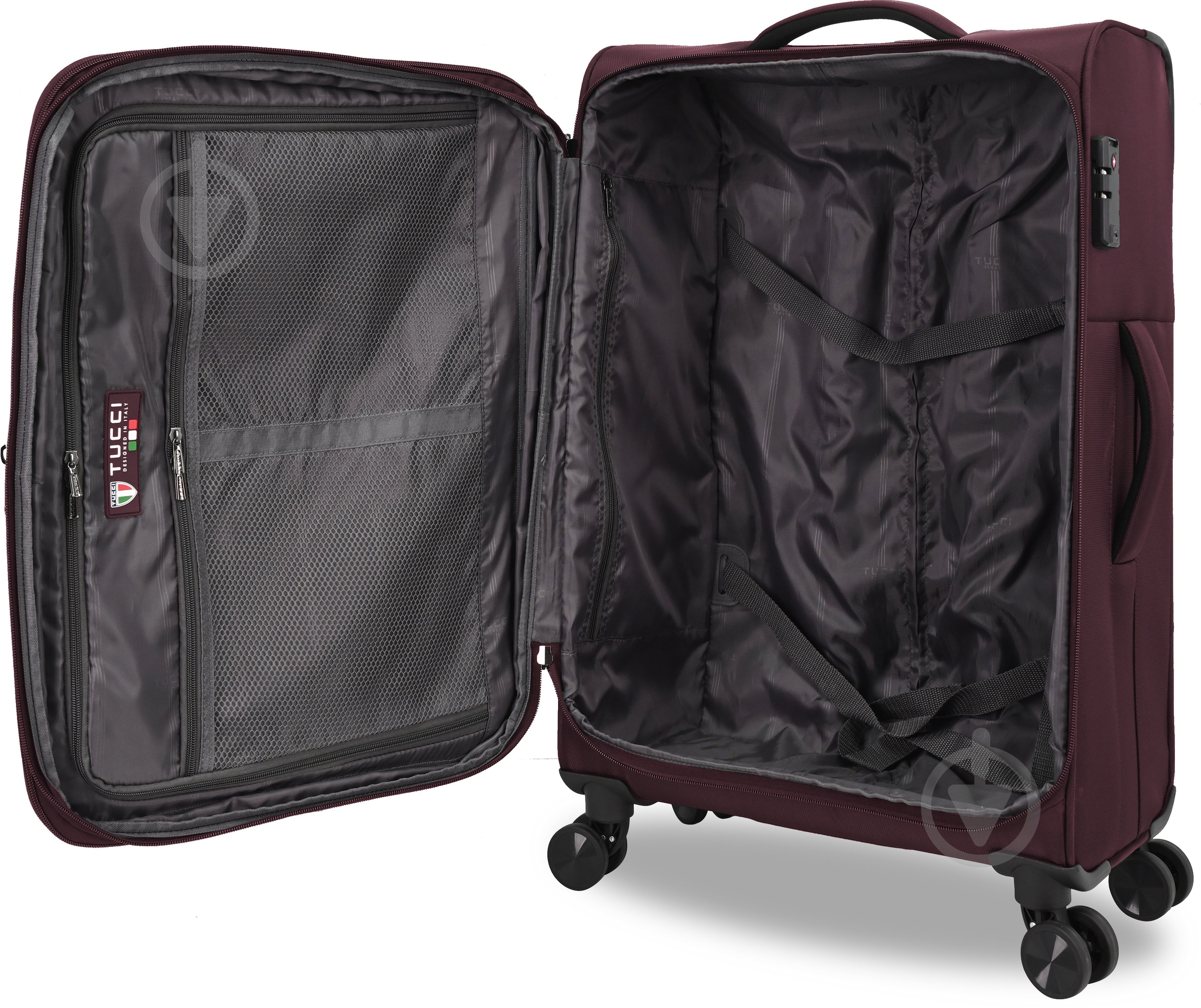 Чемодан Tucci MS-3004R L 88 л бордовый - фото 6