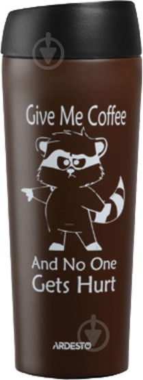 Термочашка Ardesto Coffee time Raccoon 450 мл (AR2645DML) - фото 1
