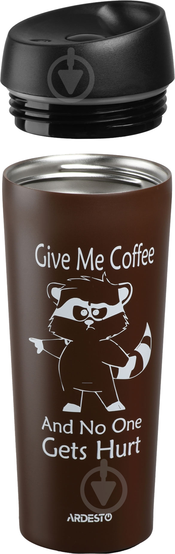 Термочашка Ardesto Coffee time Raccoon 450 мл (AR2645DML) - фото 2