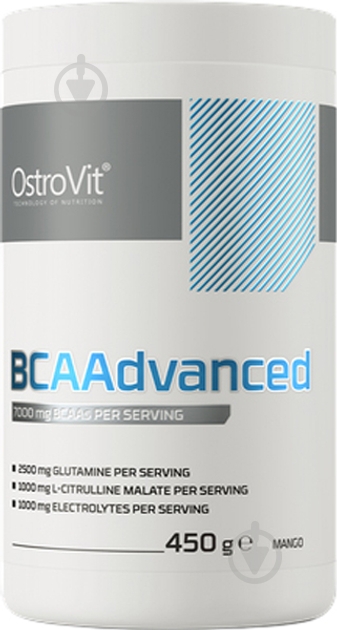 Аминокислотная смесь Ostrovit BCAAdvanced манго 450 г 45 порц. - фото 1