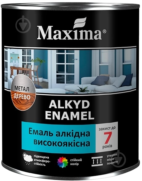 Эмаль Maxima высококачественная черный глянец 2,3 кг - фото 1