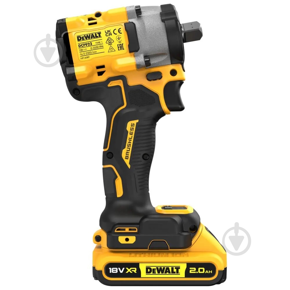 Гайковерт аккумуляторный DeWalt 406 Нм DCF922D2T - фото 4 Гайковерт аккумуляторный DeWalt 406 Нм DCF922D2T - фото 4