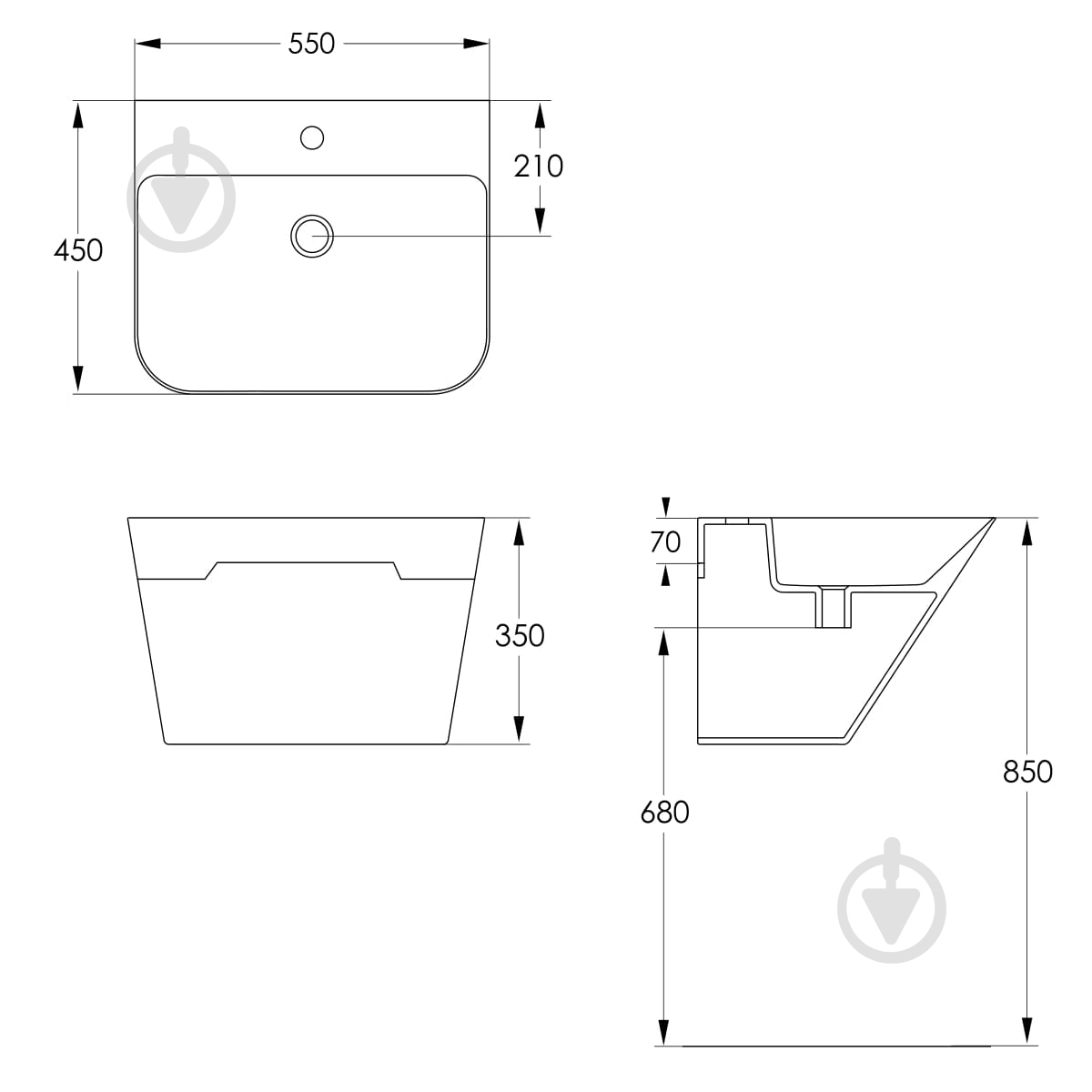 Умывальник Imprese моноблок Valtice i1104 - фото 2