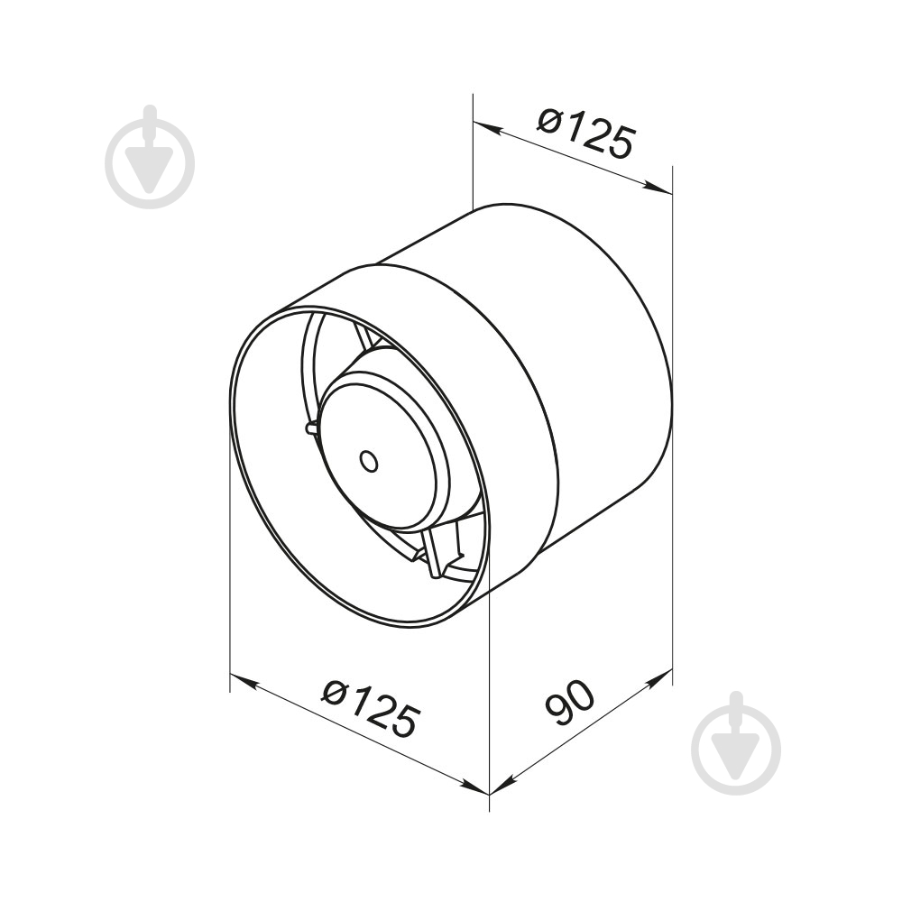 Вентилятор канальный Вентс 125 ВКО1 Л турбо - фото 4 Вентилятор канальный Вентс 125 ВКО1 Л турбо - фото 4