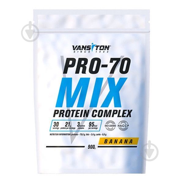 Протеин Vansiton Mega Protein Pro-70 Банан 900 г - фото 1