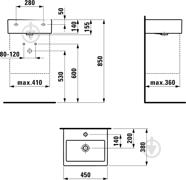 Умывальник Laufen Living 45х38 см - фото 3