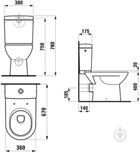 Чаша унитаза Laufen Pro H8249560000001 - фото 2
