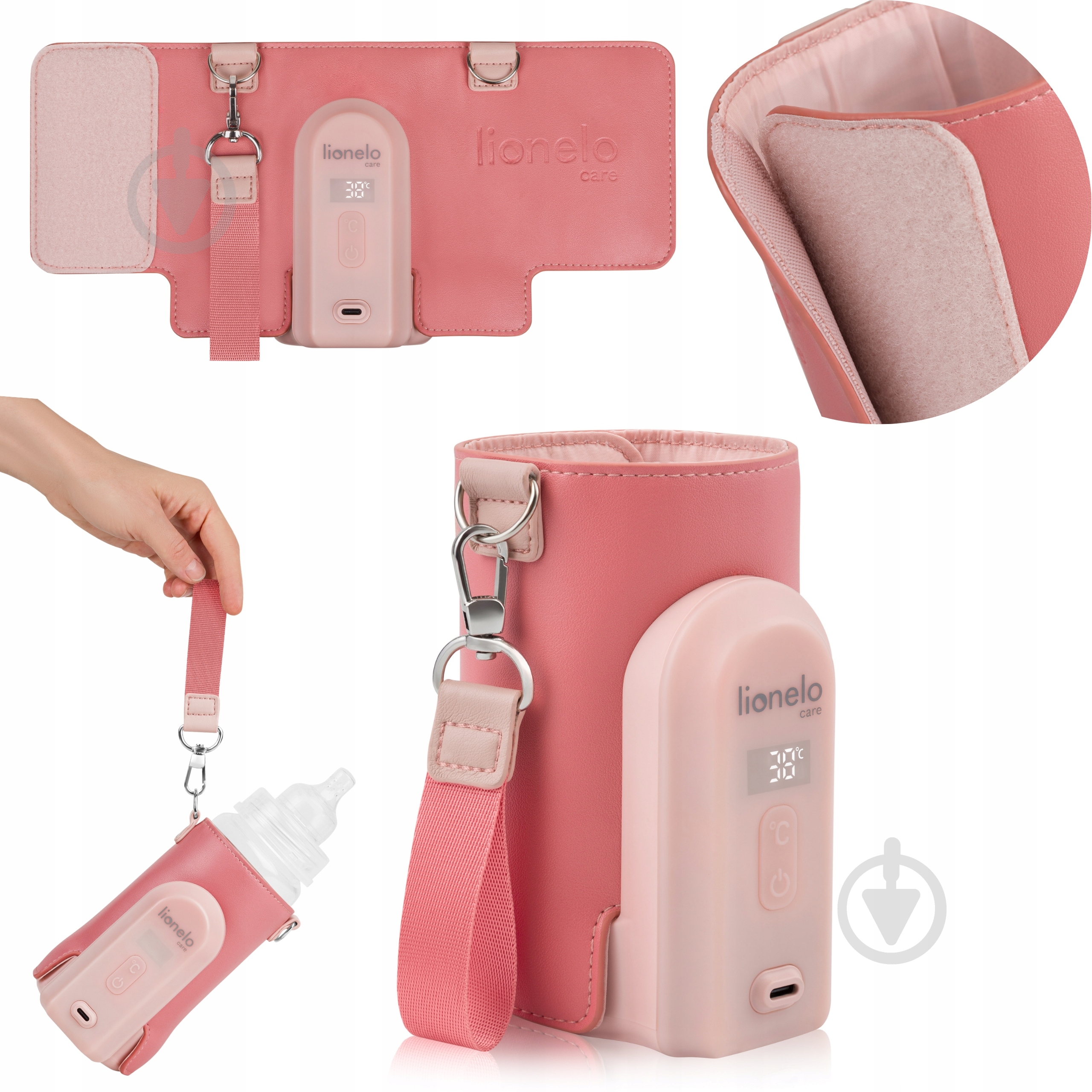 Подогреватель Lionelo THERMUP GO EVO CORAL PINK - фото 1
