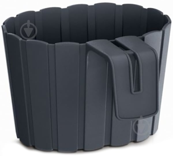 Горщик пластиковий Prosperplast Boardee Hook овальний 2,2 л антрацит (25722-433) - фото 1