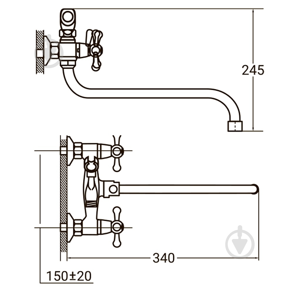 Смеситель Aquatica PM 1/2 для ванны гусак изогнутый дивертор встроенный шаровой (PM-5C457C) - фото 2 Смеситель Aquatica PM 1/2 для ванны гусак изогнутый дивертор встроенный шаровой (PM-5C457C) - фото 2