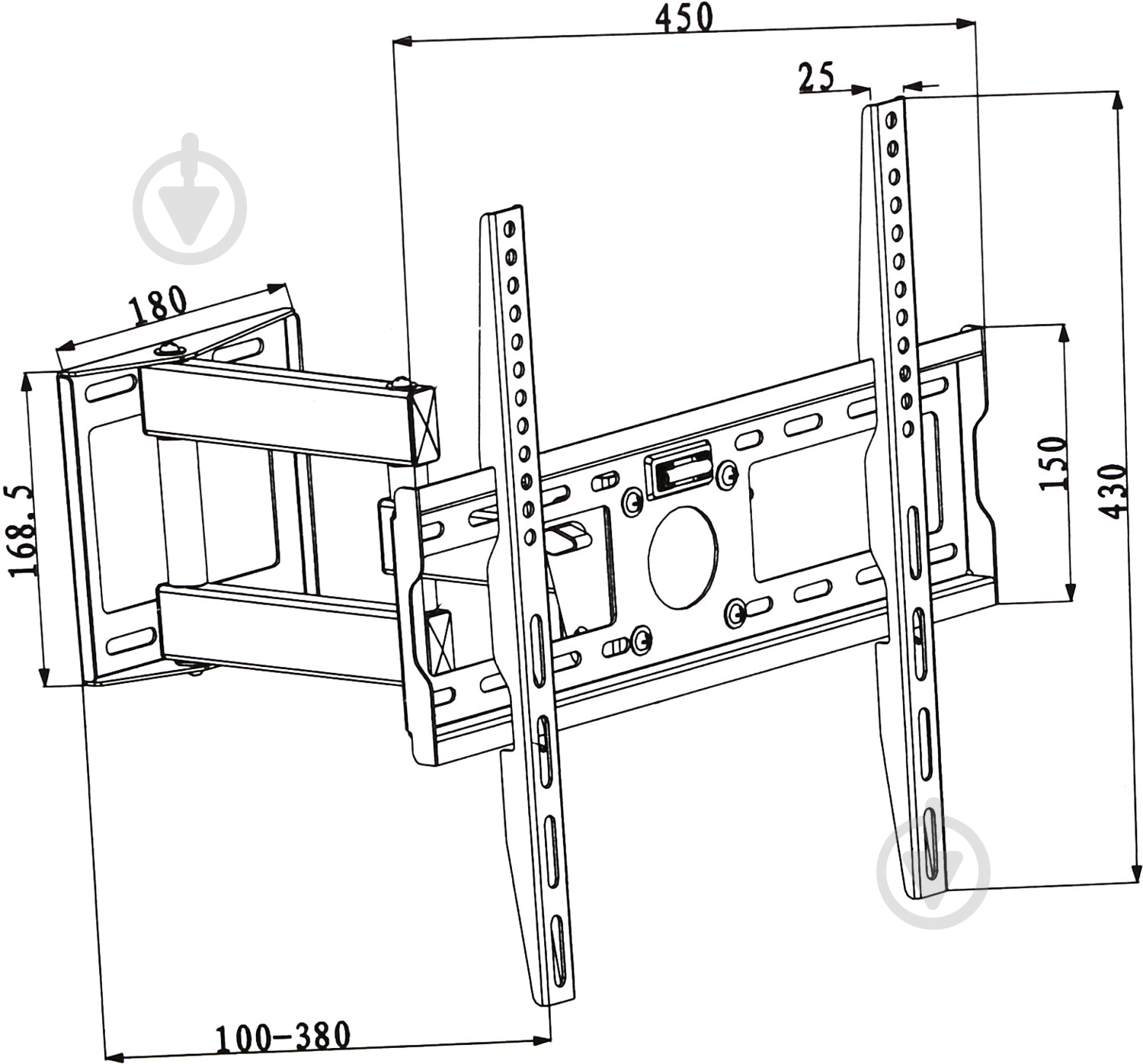 Крепление для телевизора X-Digital STEEL SA325 поворотно-наклонные 22"-42" черный - фото 5
