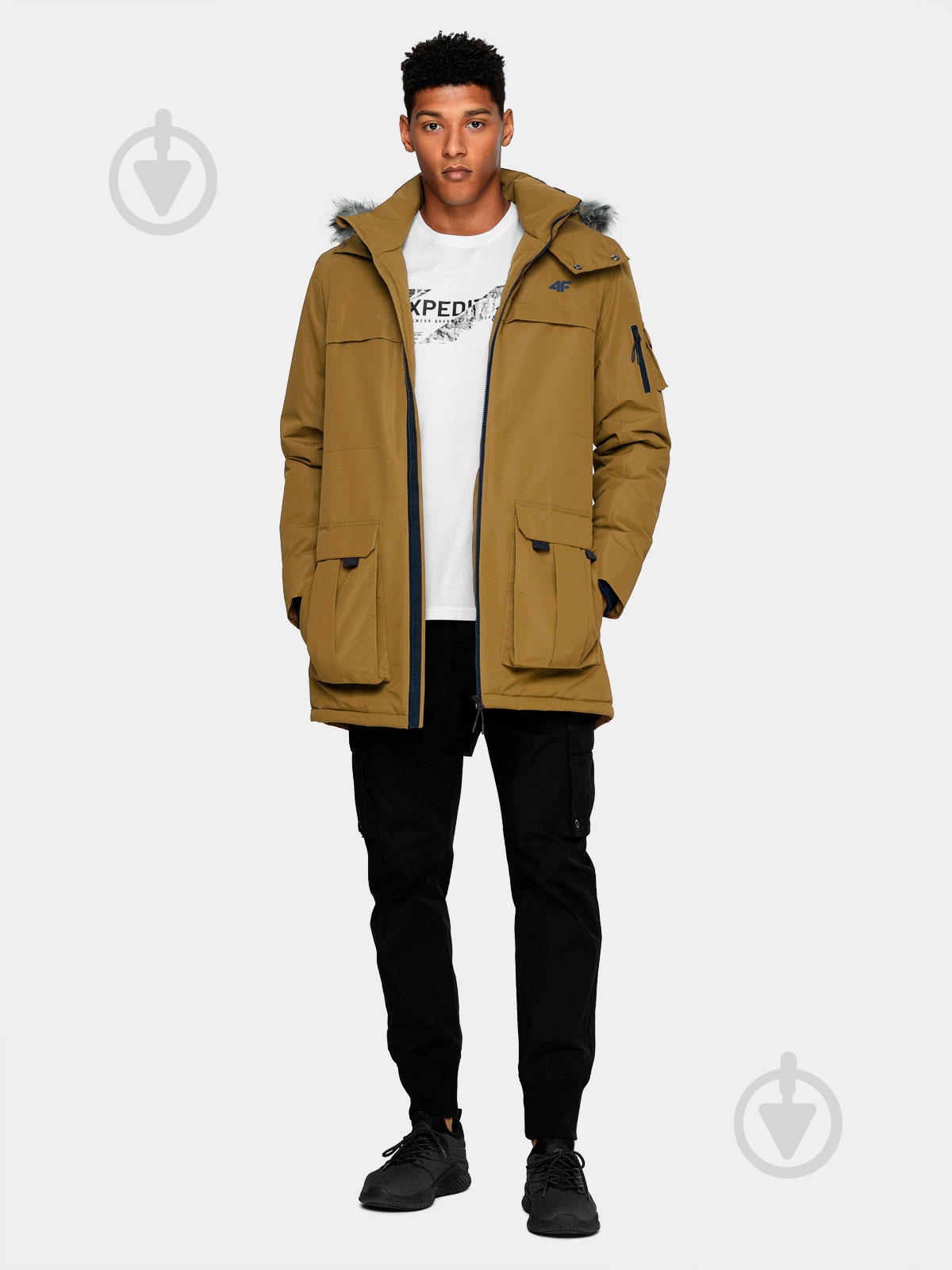 Куртка-парка чоловіча зимова 4F H4Z21-KUM001-81S р.S коричнева - фото 2 Куртка-парка чоловіча зимова 4F H4Z21-KUM001-81S р.S коричнева - фото 2