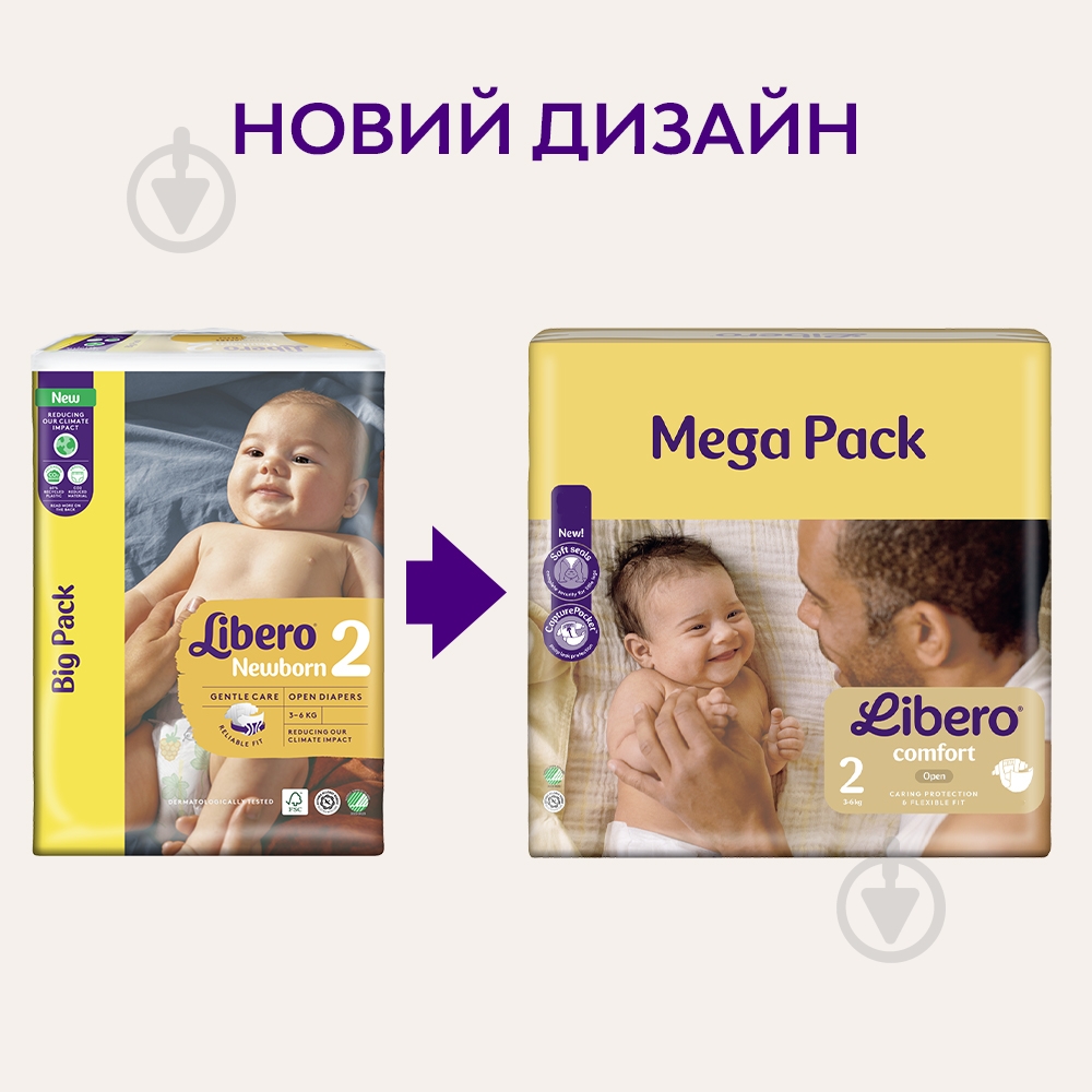 Підгузки Libero Comfort 2 3-6 кг 94 шт. - фото 3 Підгузки Libero Comfort 2 3-6 кг 94 шт. - фото 3
