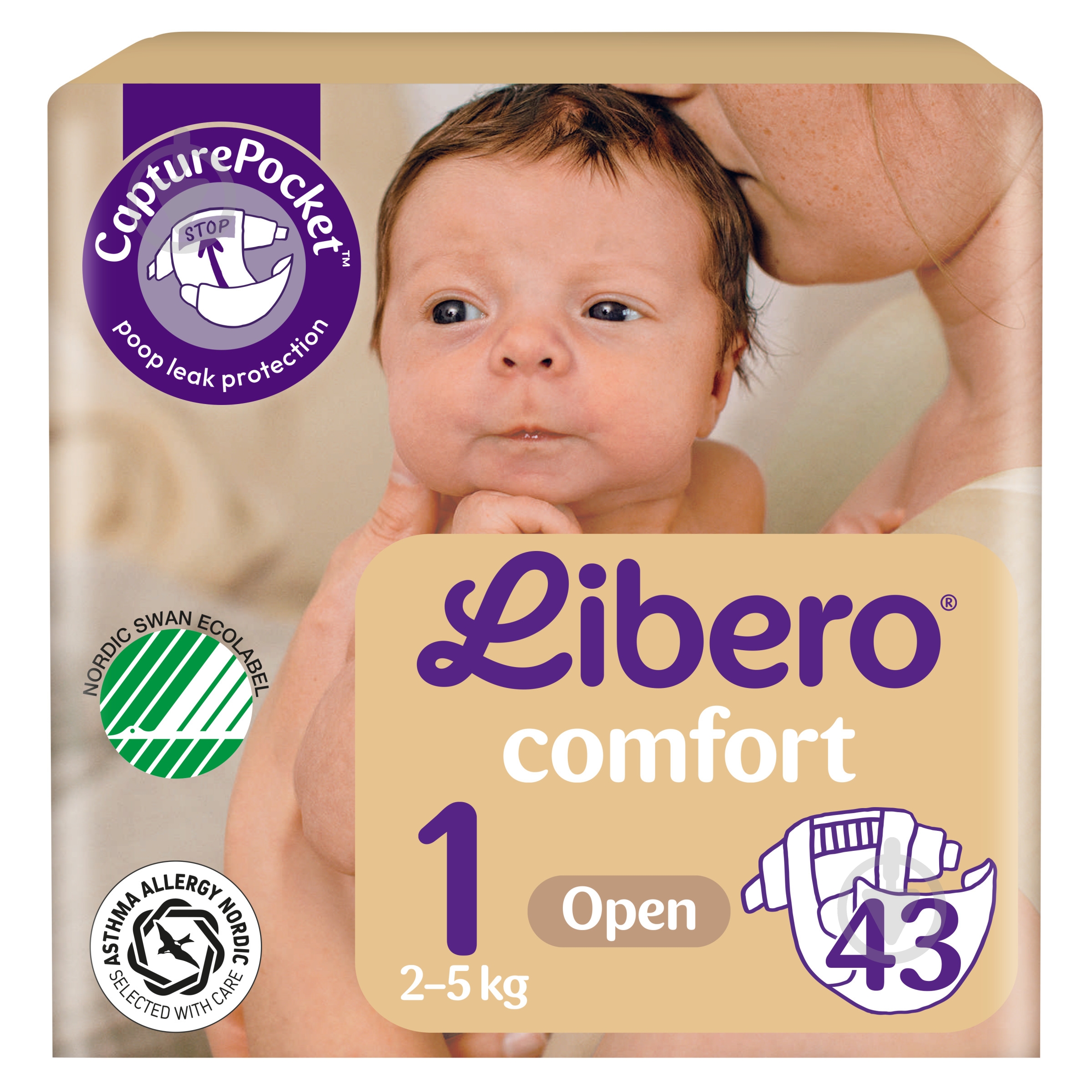 Підгузки Libero Comfort 1 2-5 кг 43 шт. - фото 1