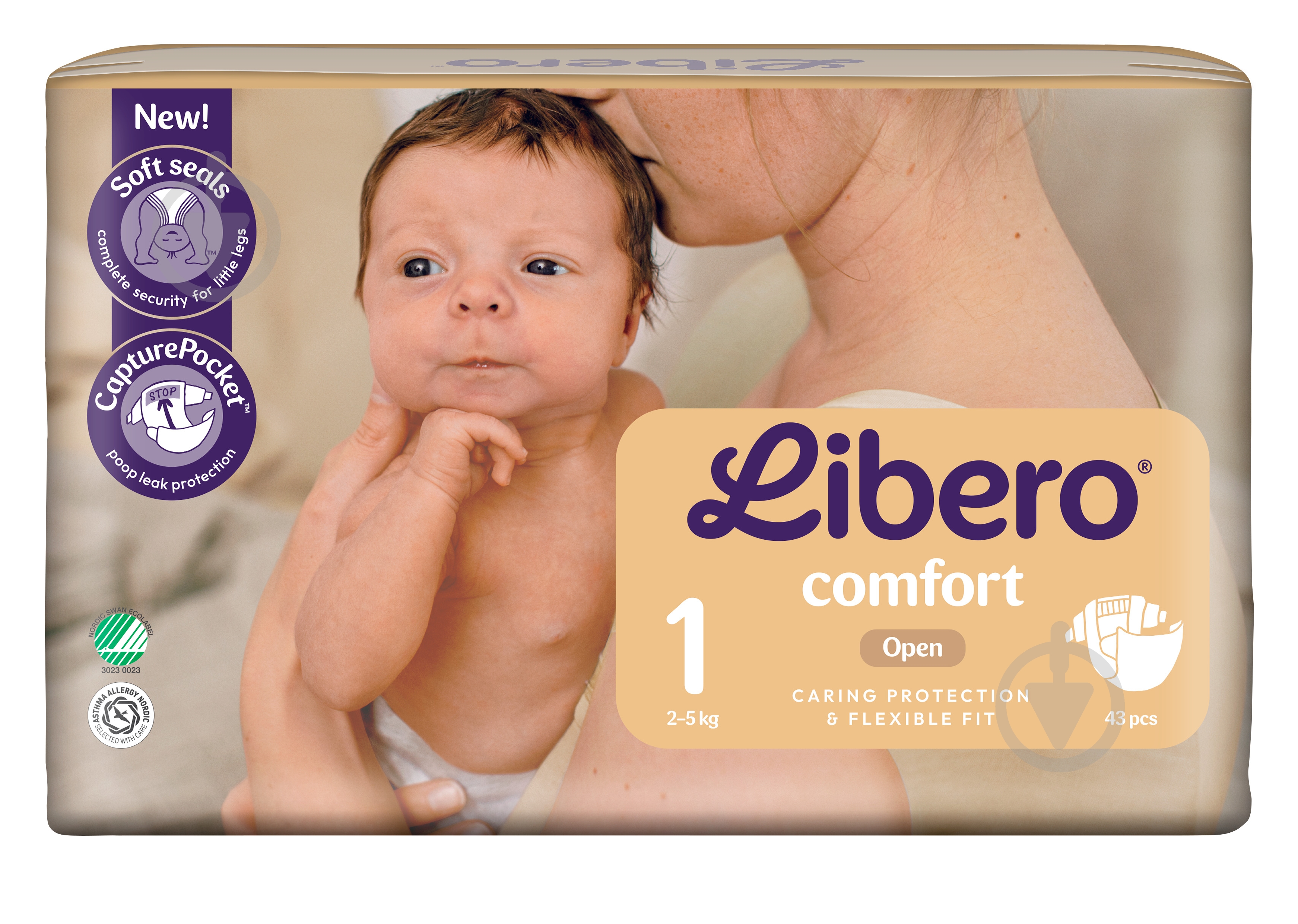 Підгузки Libero Comfort 1 2-5 кг 43 шт. - фото 2