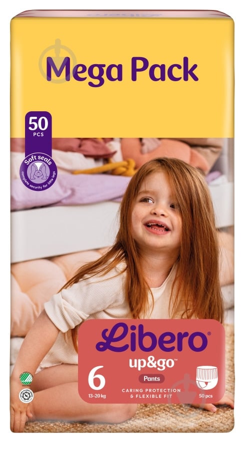 Подгузники-трусики Libero Up&Go 6 13-20 кг 50 шт. - фото 2 Подгузники-трусики Libero Up&Go 6 13-20 кг 50 шт. - фото 2
