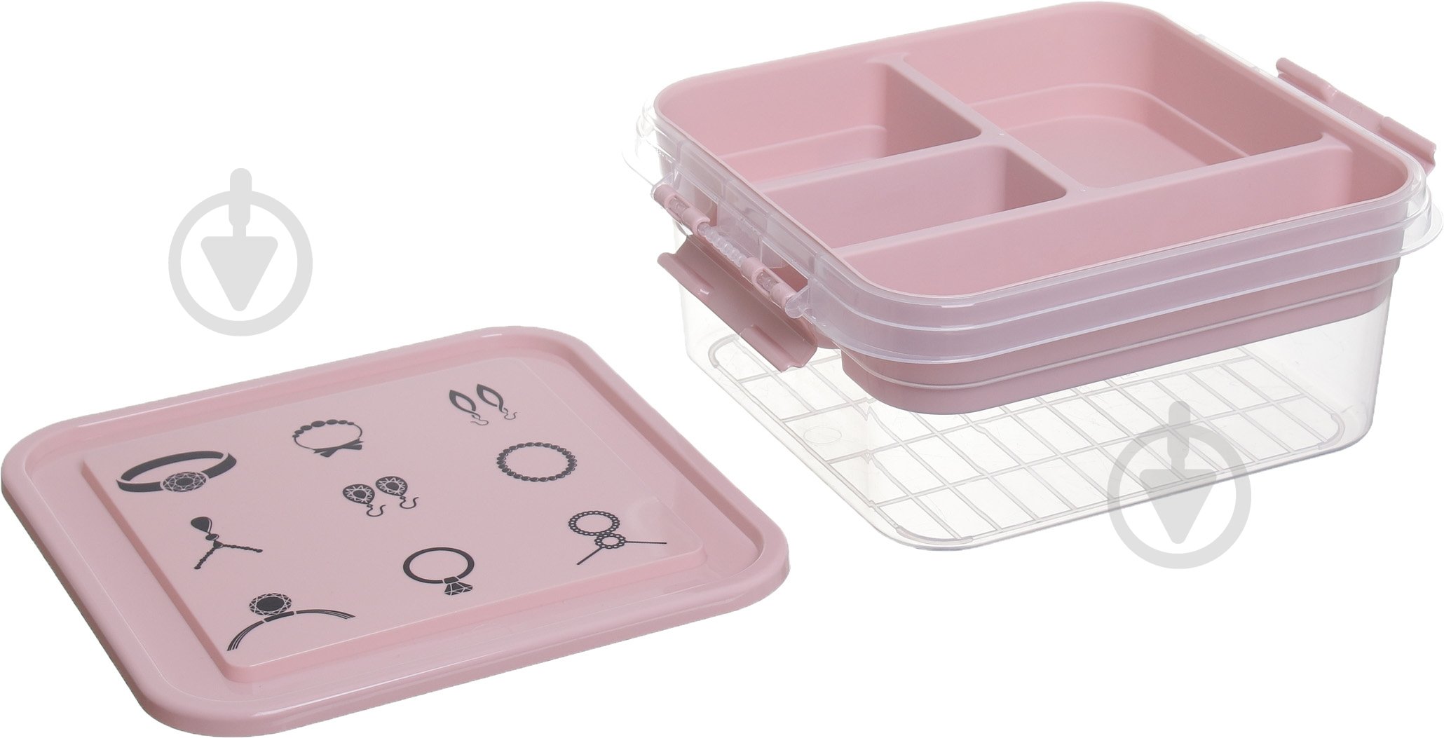 Ящик-органайзер для зберігання Gondol Plastic Bijouterie (Біжутерія) Box рожевий 110x250x - фото 2