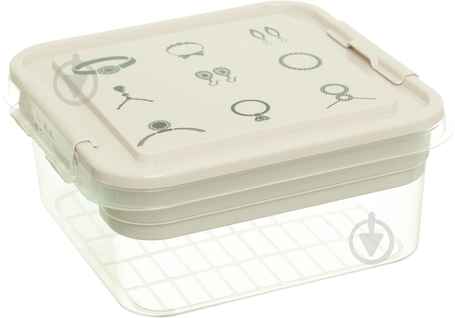 Ящик-органайзер для зберігання Gondol Plastic Bijouterie (Біжутерія) Box екрю 110x250x - фото 6