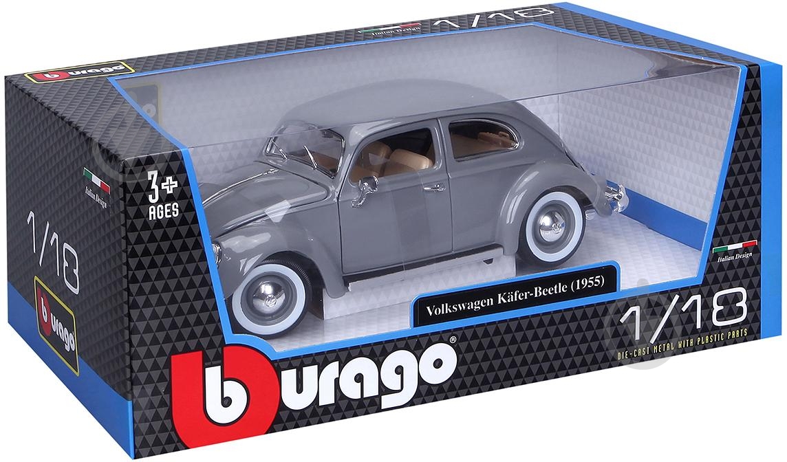 ᐉ Автомодель Bburago 1:18 Volkswagen Käfer Beetle 1955 сірий 18