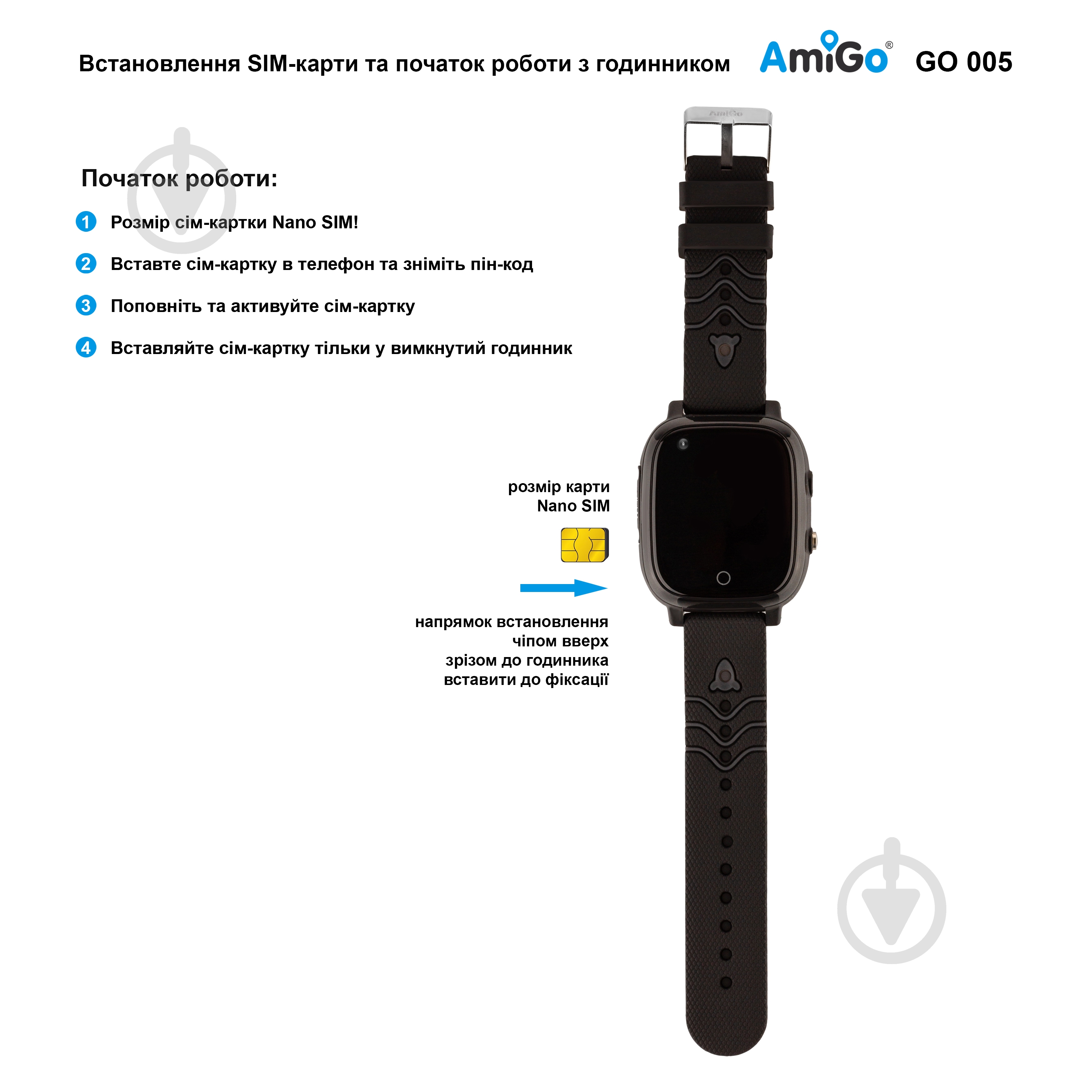 Смарт-часы AmiGo GO005 4G WIFI Thermometer black (747016) - фото 11