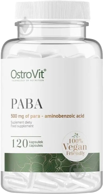 Аминокислота Ostrovit Paba без вкуса 500 мг 120 капс. 120 порц. - фото 1