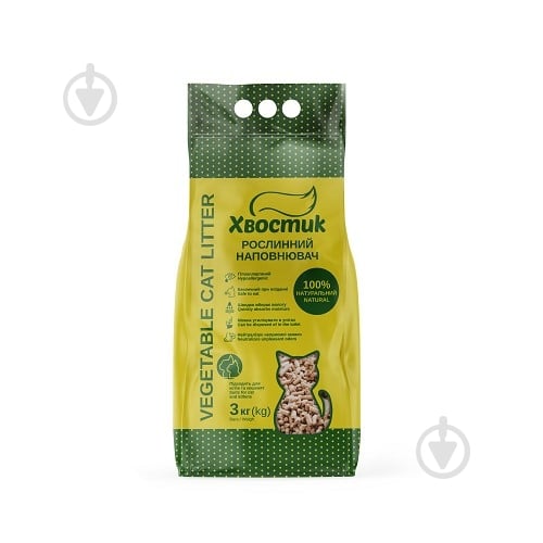 Наповнювач для кліток і лотків Хвостик рослинний 3 кг - фото 1 Наповнювач для кліток і лотків Хвостик рослинний 3 кг - фото 1