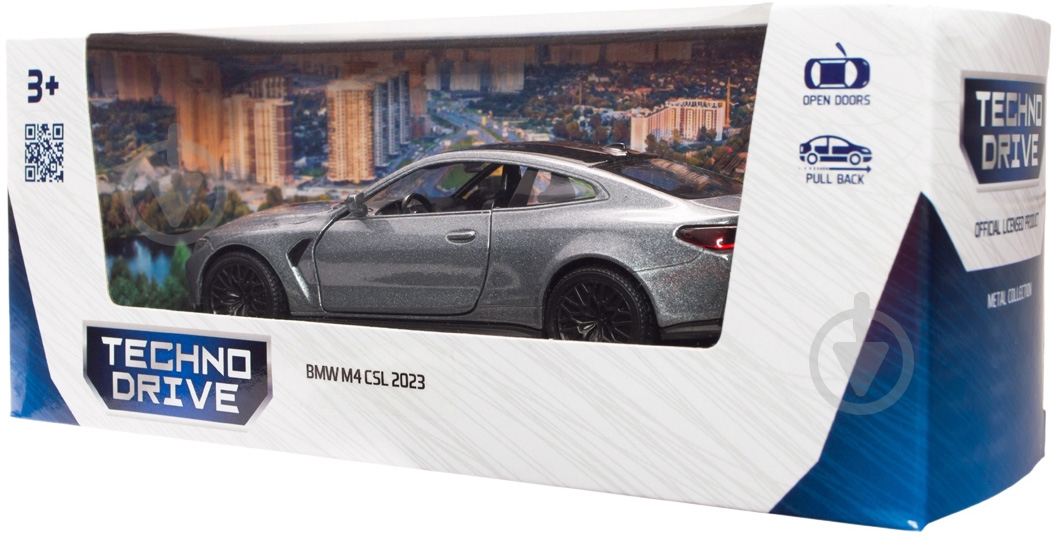 Автомодель TechnoDrive 1:43 BMW M4 CSL 2023 сірий 250436U - фото 11