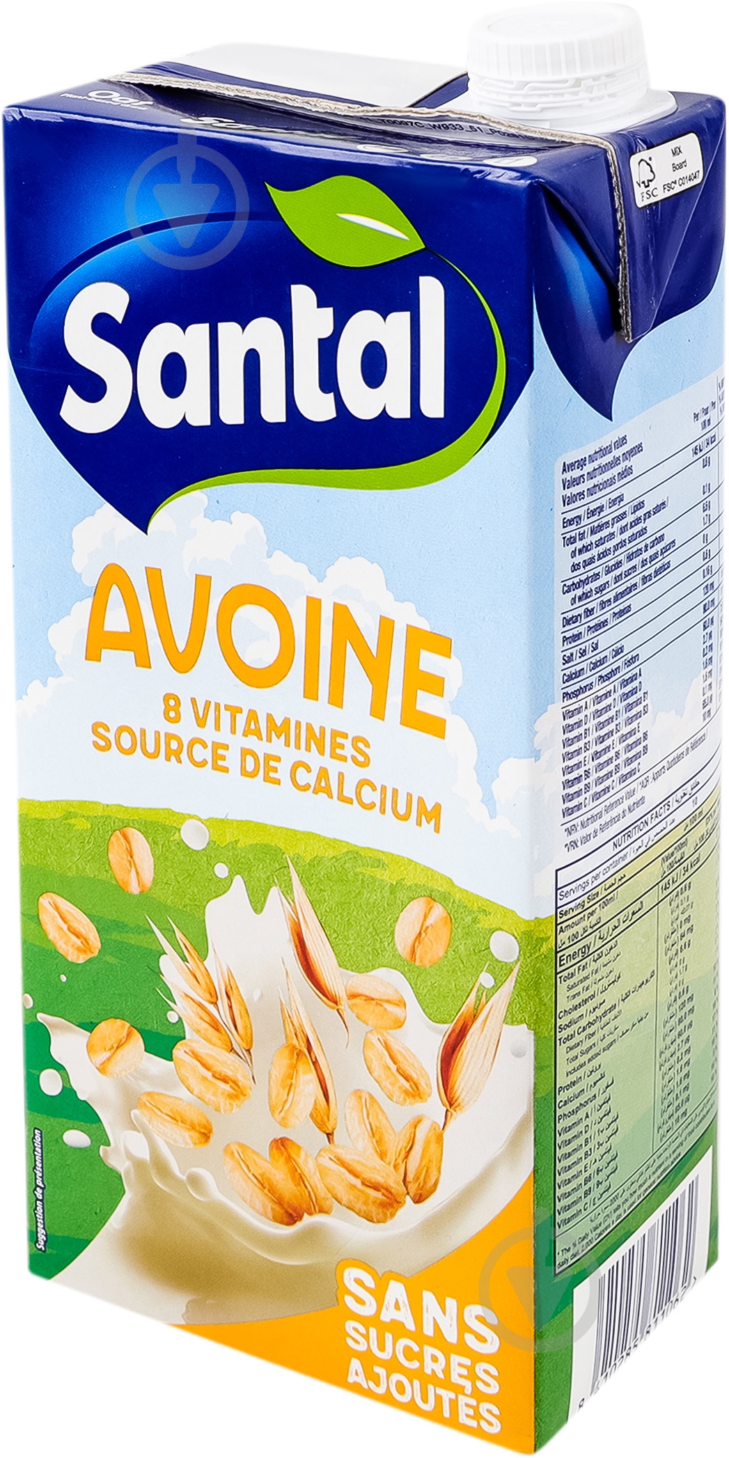 Напиток овсяный Santal 0,6% 1л - фото 3