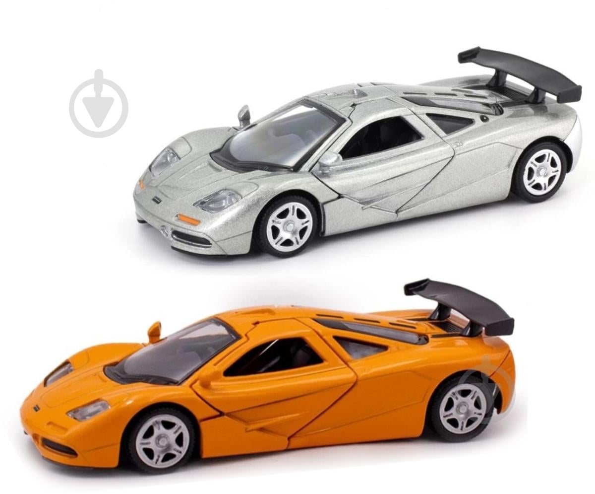 Автомодель TechnoDrive 1:43 McLaren F1 1992 серый оранжевый 250412U - фото 1