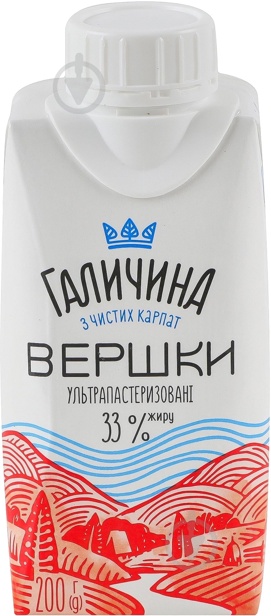 Сливки Галичина 33% ультрапастеризованные 200г - фото 1