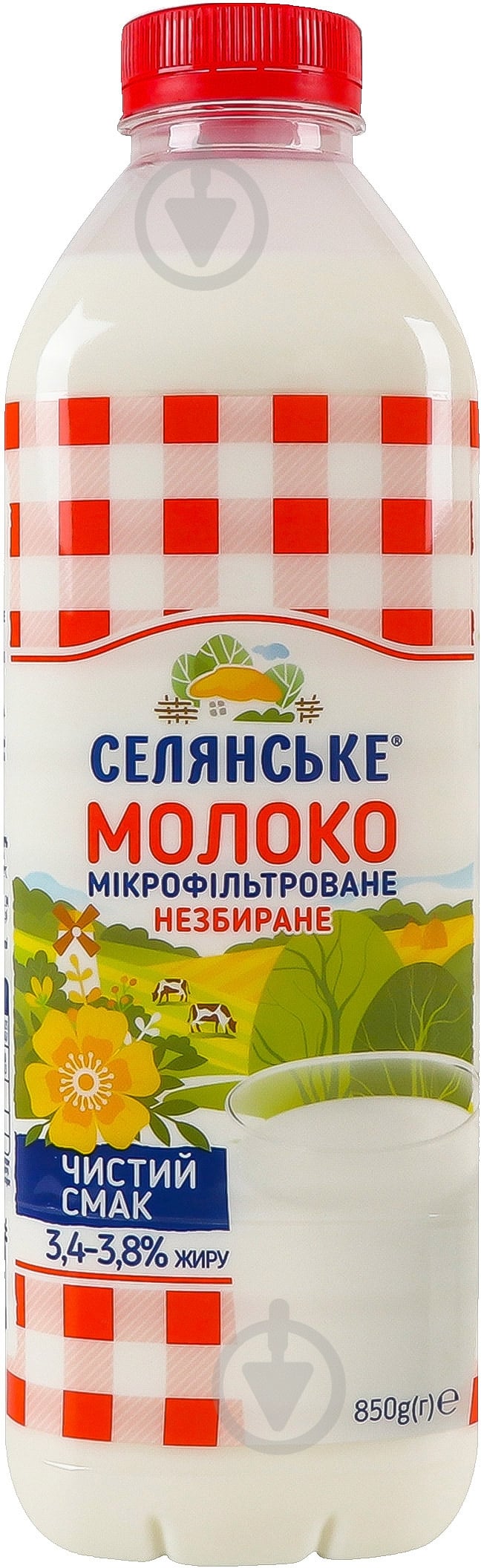Молоко Селянське пастеризованное Сельское 3,4%-3,8% 850 - фото 1