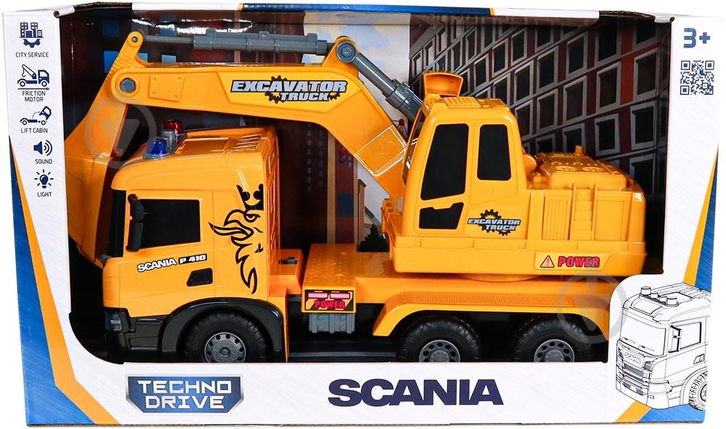 ᐉ Автомодель TechnoDrive 1:43 Super Big Truck Экскаватор Scania