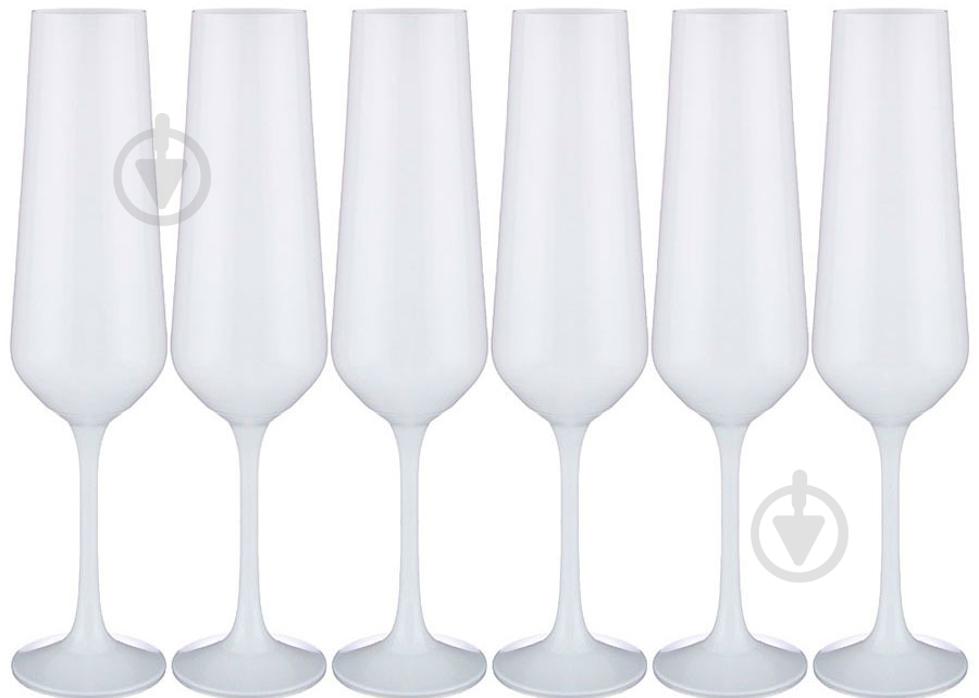 Набор бокалов для шампанского Bohemia Sandra белый 200 мл 6 шт. - фото 1