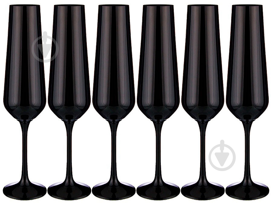 Набор бокалов для шампанского Bohemia Sandra черный 200 мл 6 шт. - фото 2 Набор бокалов для шампанского Bohemia Sandra черный 200 мл 6 шт. - фото 2