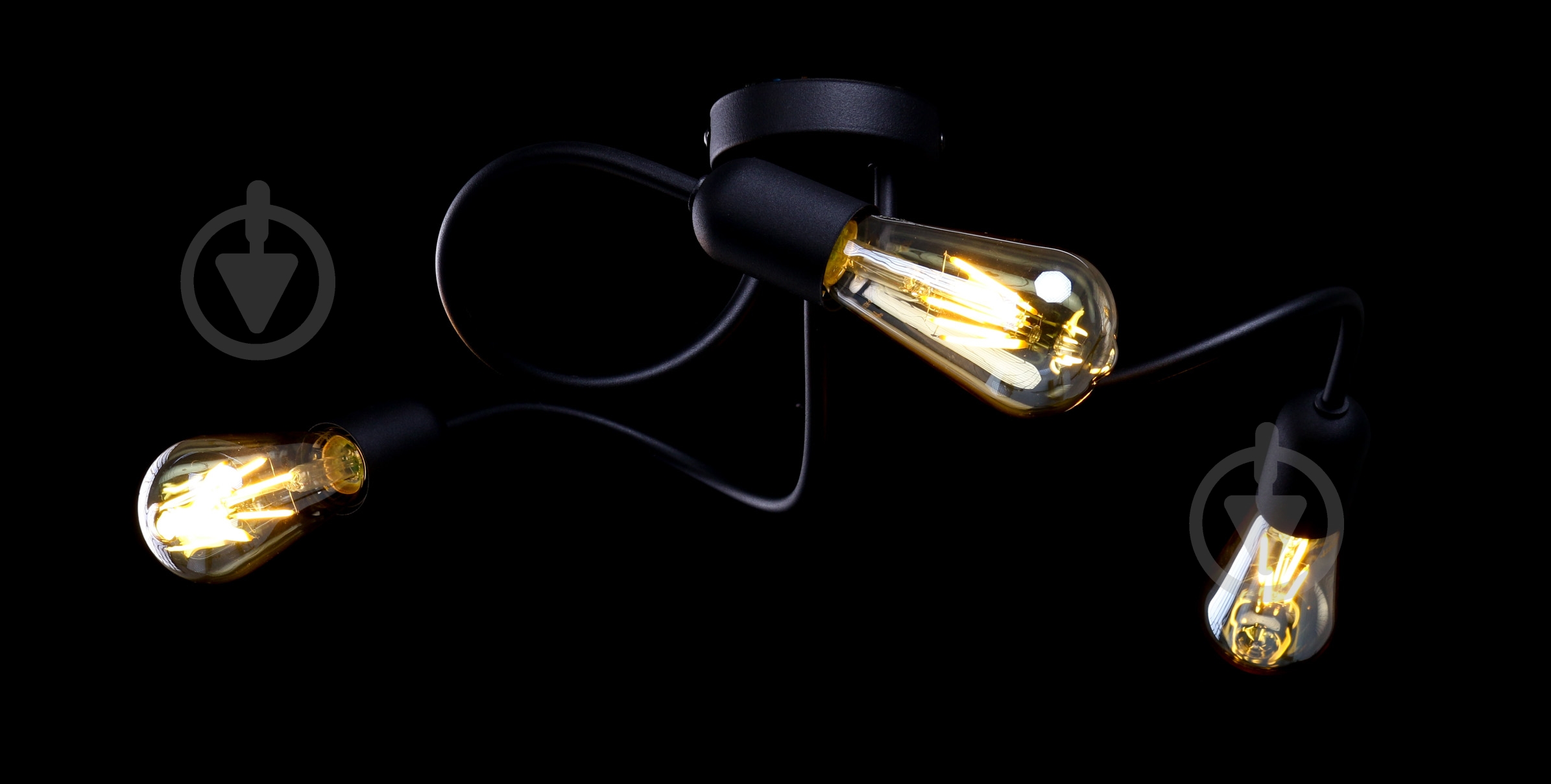 Люстра потолочная TK Lighting Wave 3x60 Вт E27 черный 4407 - фото 2