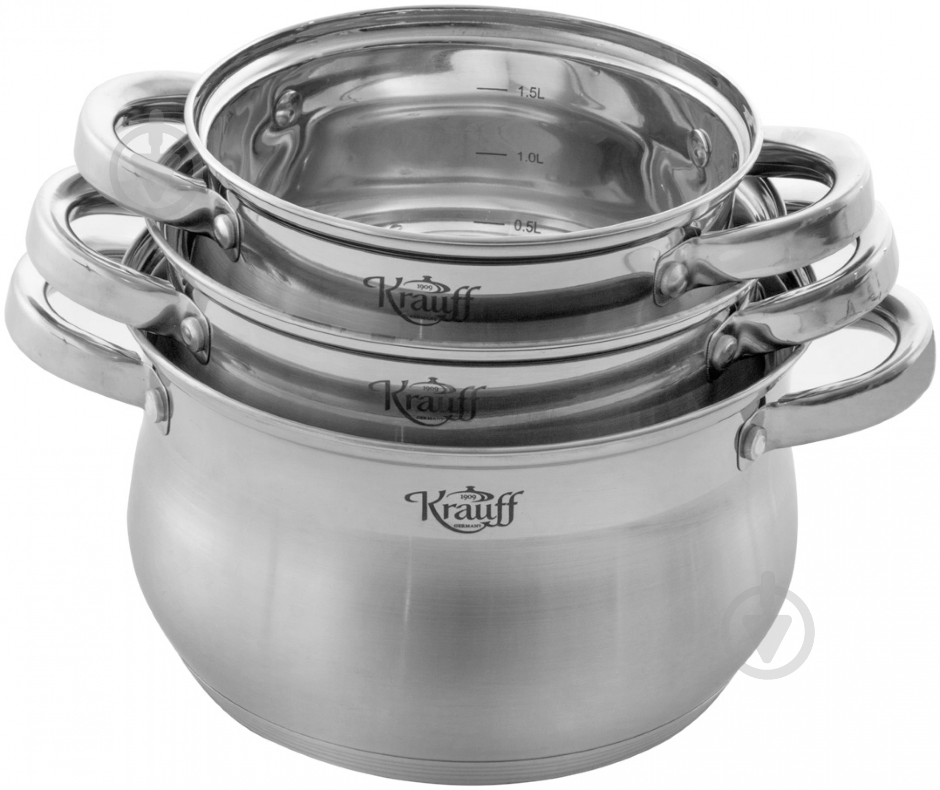 Набор кастрюль Krauff 6 предметов 26-189-035 - фото 2 Набор кастрюль Krauff 6 предметов 26-189-035 - фото 2