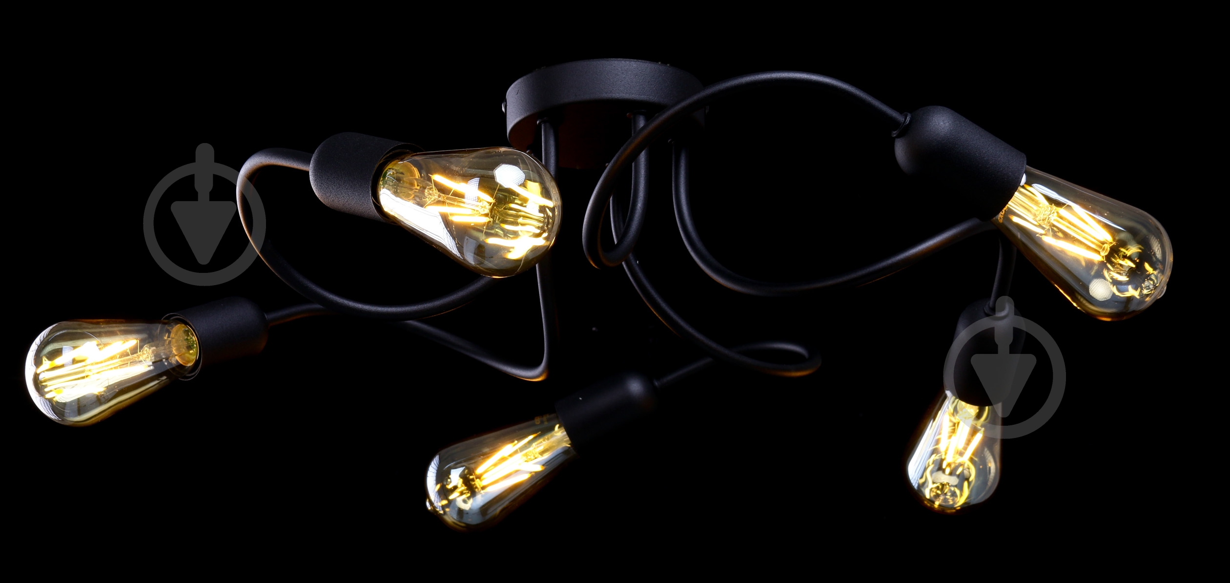 Люстра потолочная TK Lighting Wave 5x60 Вт E27 черный 4408 - фото 2