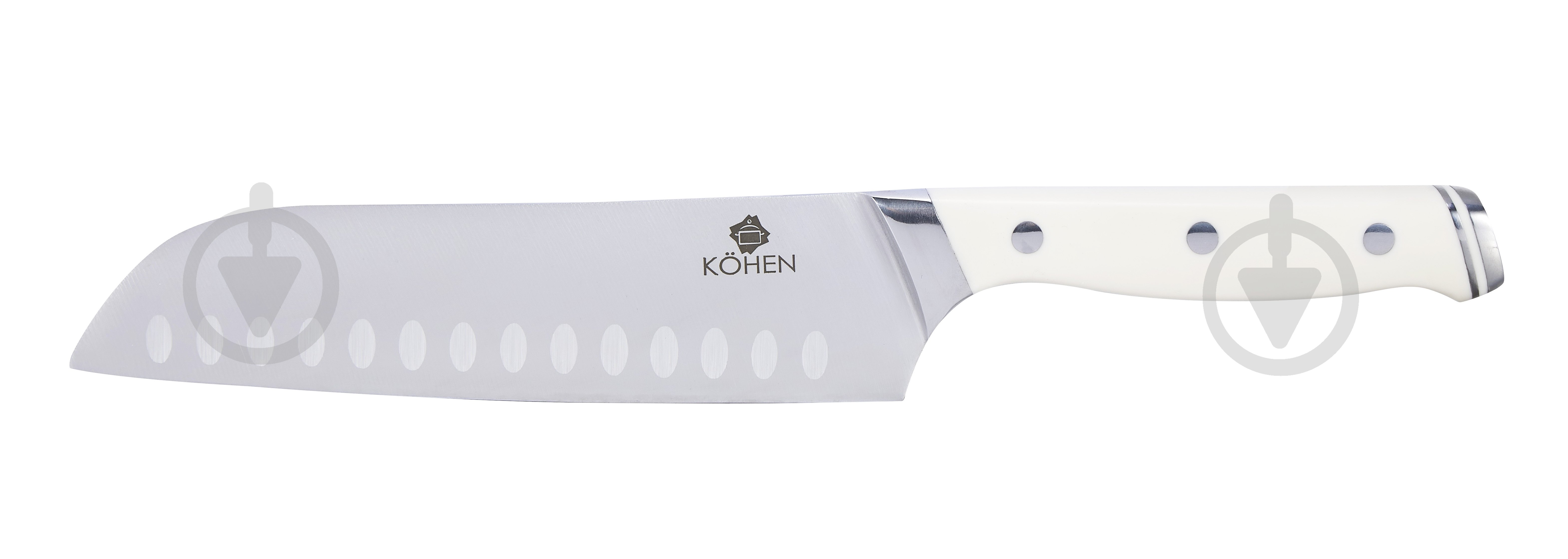Ніж сантоку Kohen White Deluxe 18,4 см KN92002 - фото 2