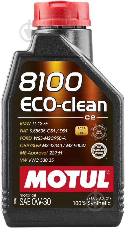 Моторна олива синтетична Motul 8100 Eco-Clean 0W-30 1 л (8100 ECO-CLEAN 0W30 1L) - фото 1 Моторна олива синтетична Motul 8100 Eco-Clean 0W-30 1 л (8100 ECO-CLEAN 0W30 1L) - фото 1
