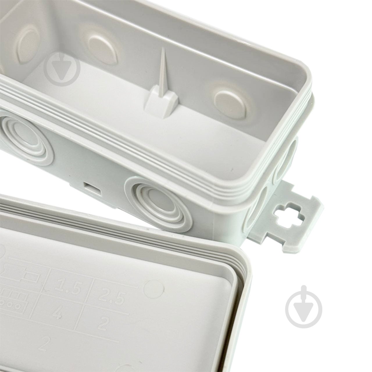 Коробка UEC для відкритого встановлення без отворів 78х36х34 мм (зовн. 85х43х38 мм) IP54 сіра поліетилен JB-078-036-034-IP5 - фото 4