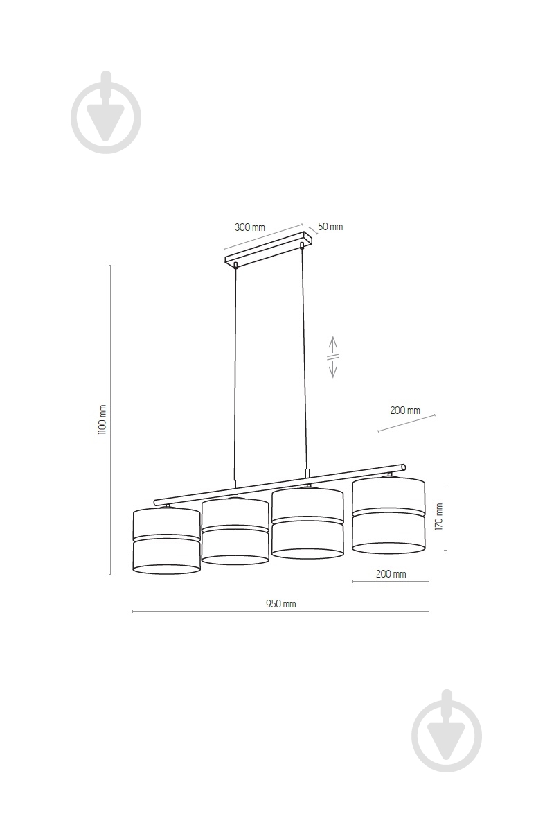 Подвес TK Lighting Hilton 4x60 Вт E27 белый/серебро 4177 - фото 2 Подвес TK Lighting Hilton 4x60 Вт E27 белый/серебро 4177 - фото 2